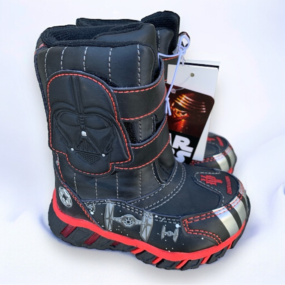 Disney Star Wars Darth Vader Kid’s Boy’s Black Winter Snow Jogger Outdoor Boots - Picture 3 of 9